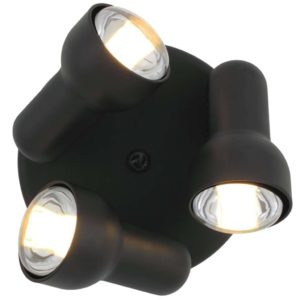 EUROLUX S45B Turbo Round Spot Light, 3 x E27, R80, 60W, Black