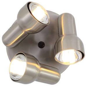 EUROLUX S45SC Turbo Round Spot Light, 3 x E27, R80, 60W, Satin Chrome