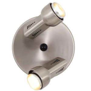 EUROLUX S75SC Delta Spot Light On Round Plate, 2 x E14, R50, 40W, Satin Chrome