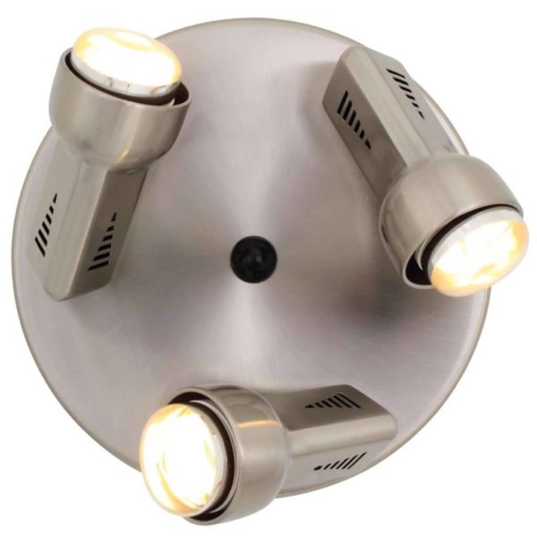 EUROLUX S76SC Delta Spot Light On Round Plate, 3 x E14, R50, 40W, Satin Chrome