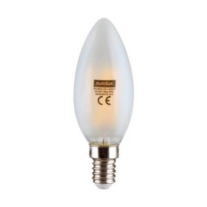 EUROLUX Soft Hue LED Filament Candle, E14, 4W, Warm White