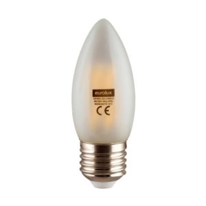 EUROLUX Soft Hue LED Filament Candle, E27, 4W, Warm White