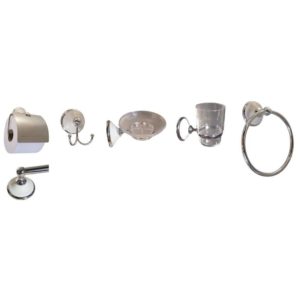 Roman Bathroom Set, 6-Piece, Chrome Plated