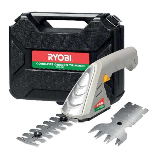 RYOBI BHS-720 Li-Ion Hand Hedge Trimmer & Grass Shear In Carry Case, 7.2V