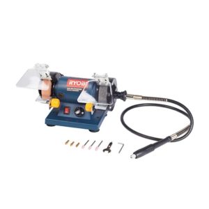 RYOBI Corded Bench Grinder, BG-120, Multi-Purpose With Flexible Shaft, 120W