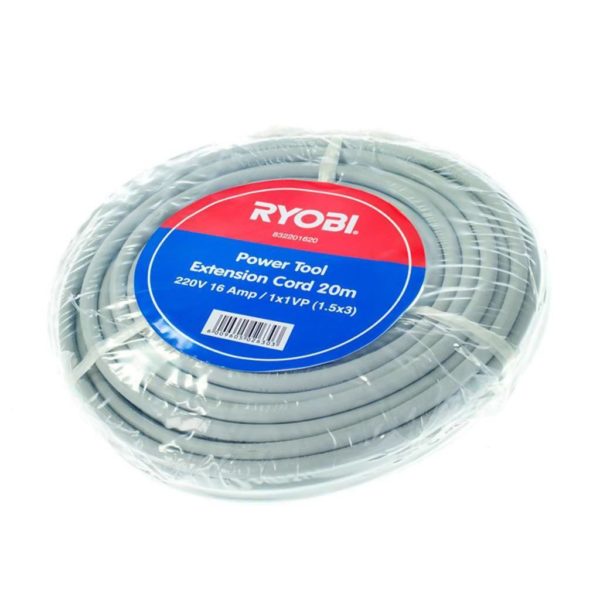 RYOBI Power Tool Extension Cord, 832201620, 220V, 20m