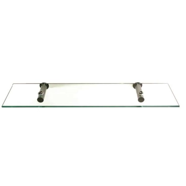 Shelca Oyster Nala Glass Shelf, Brushed Stainless Steel Brackets