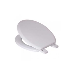 Toilet Seat with Nylon Bar Hinge, MDF, White