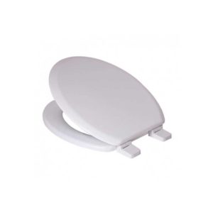 Toilet Seat with Nylon Hinge, Soft Close, MDF, White