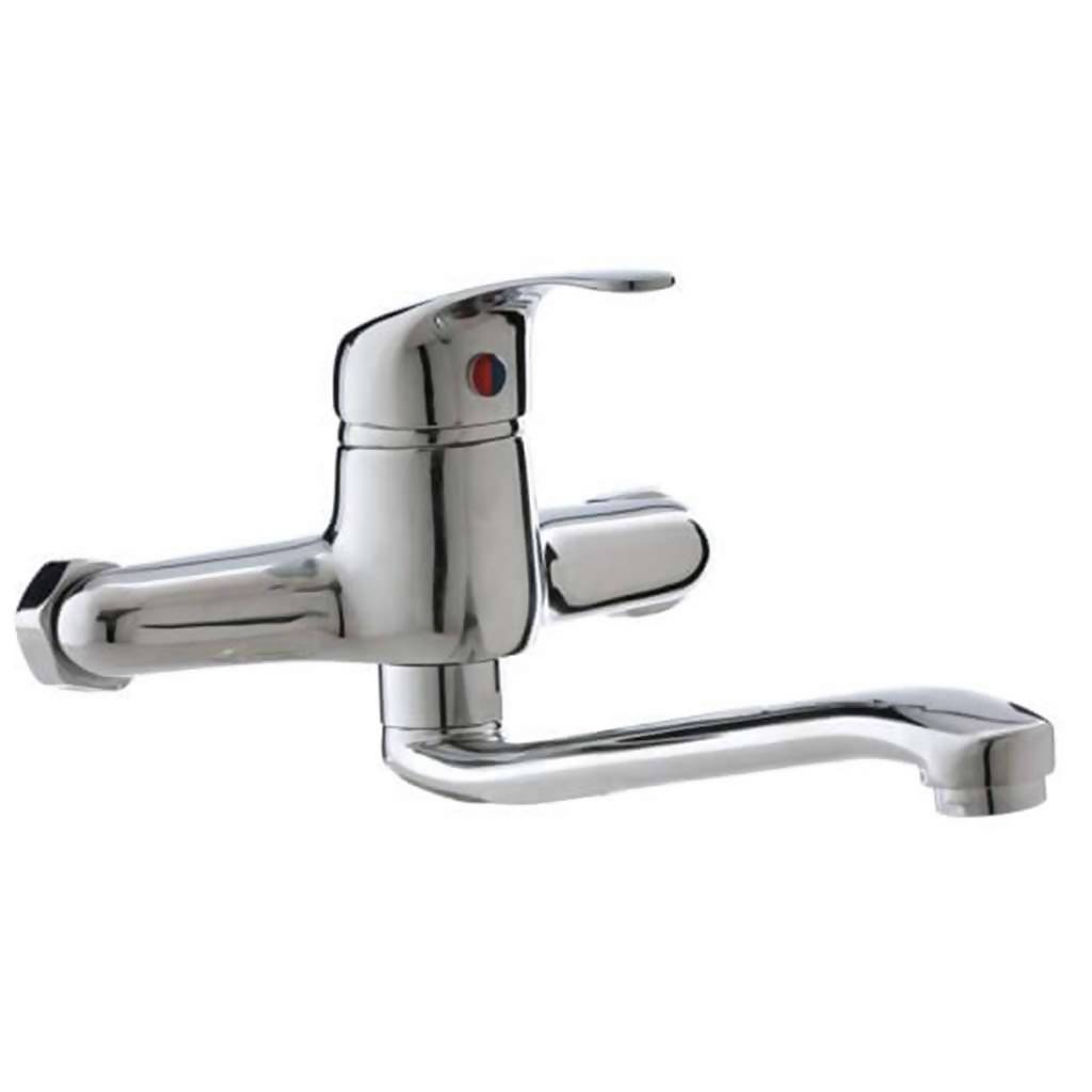 Amber Wall Mounted Sink Mixer Mixer Faucet, Chrome Plated DZR Brass