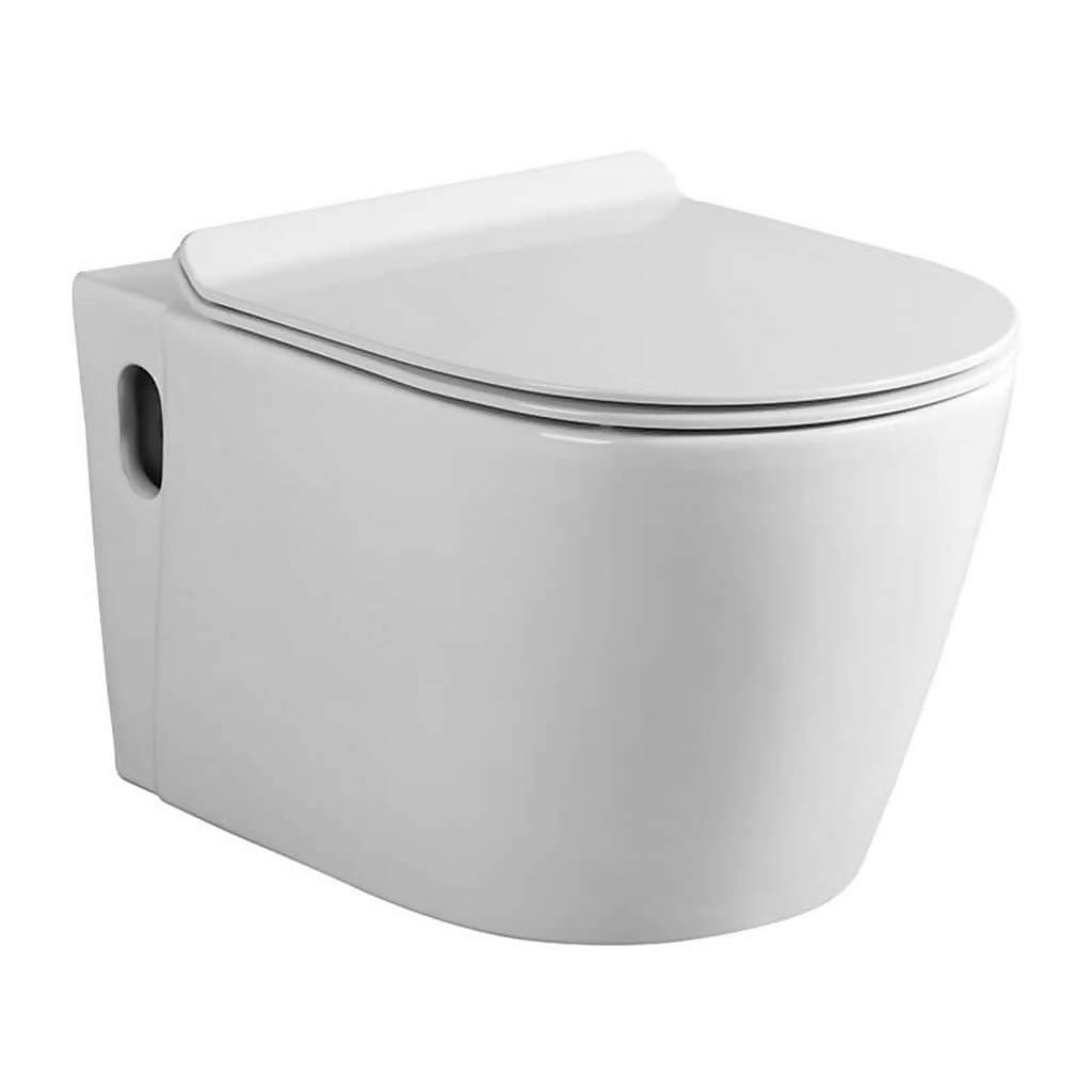 BIJIOU Amour Wall Hung Pan with Soft Close Seat, Vitreous China