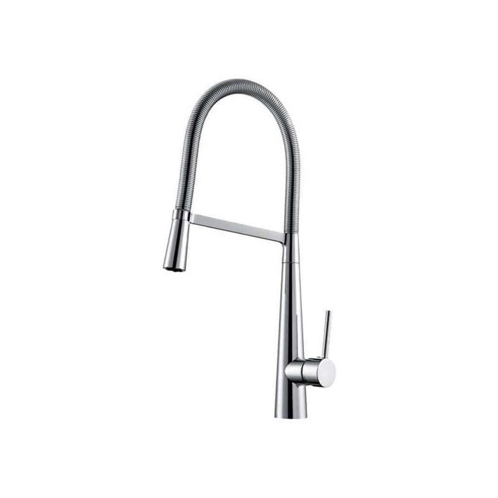 BIJIOU Meuse Kitchen Sink Mixer with Swivel Spout & Stainless Steel Spring hose, DZR Brass, Chrome Plated