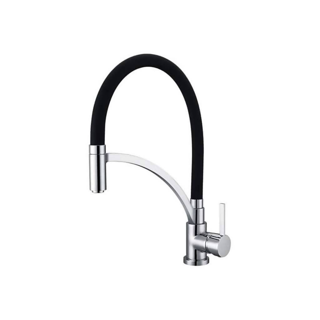 BIJIOU Selune Kitchen Sink Mixer with Swivel Spout & 50cm Inlet Hose, DZR Brass, Chrome & Black