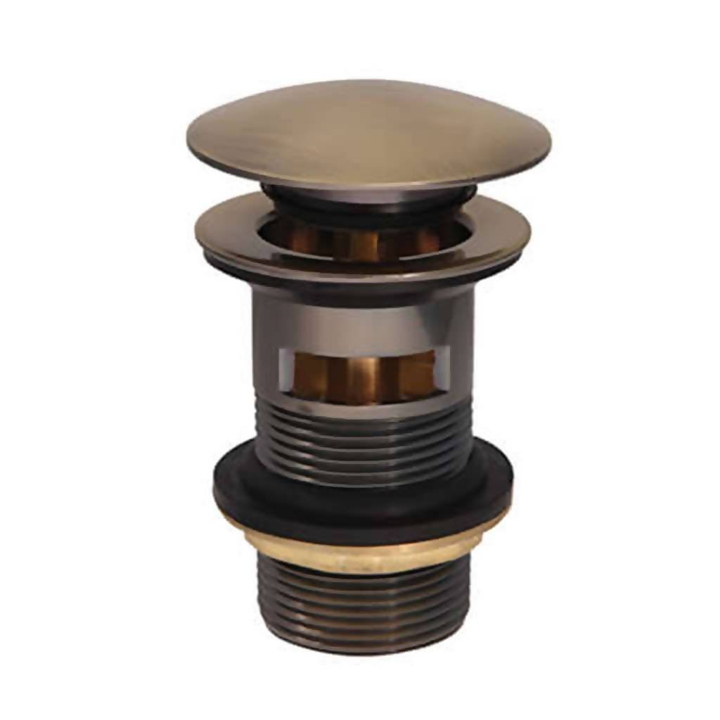 BIJIOU Slotted Waste Basin Plug with Pop-In, Brass, Vintage Bronze, 32mm