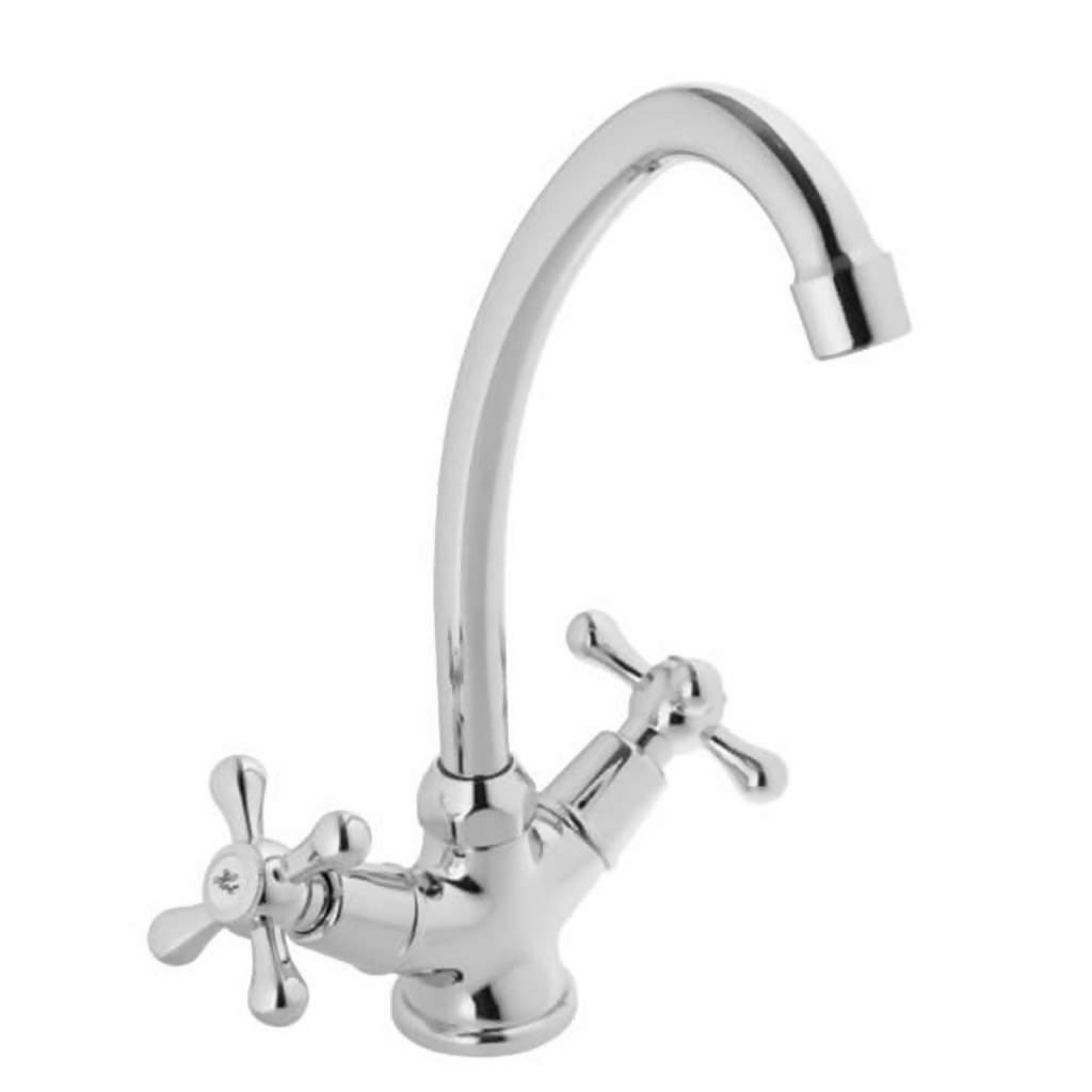 Classico Deck Type Sink Mixer with Swivel Spout, Chrome Plated DZR Brass