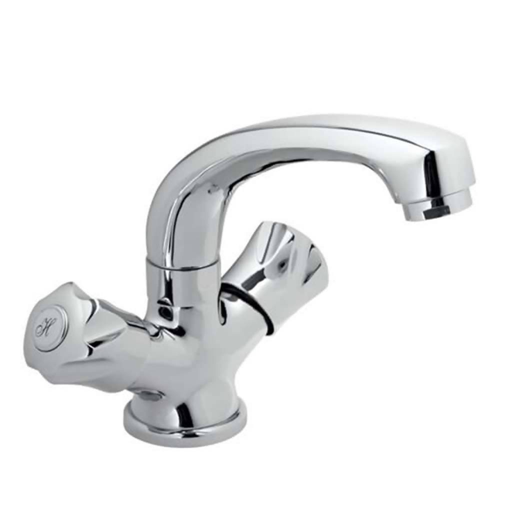Coral Basin Mixer with Swivel Spout, Chrome Plated DZR Brass