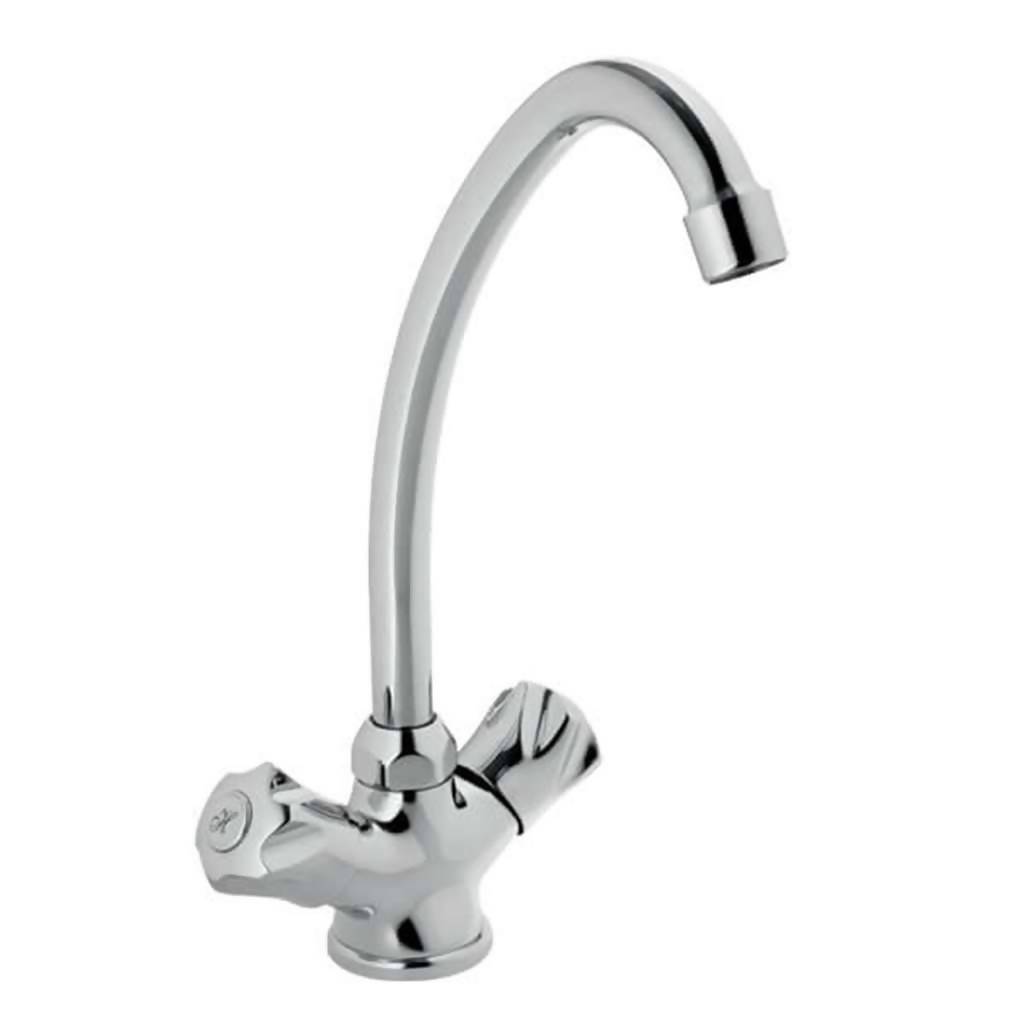 Coral Deck Type Sink Mixer with Swivel Spout, Chrome Plated DZR Brass