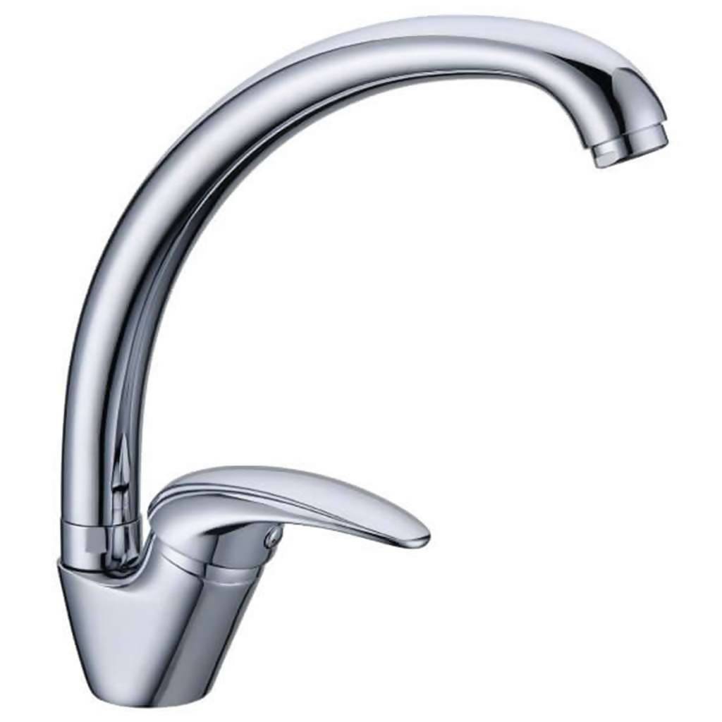 Ruby Deck Type Sink Mixer with P-Shaped Swivel Spout, Chrome Plated DZR Brass