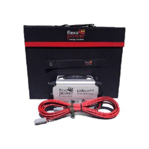 FLEXOPOWER Combo Baja Foldable Solar Panel & LITHIUM444 Portable Power Pack, 105W